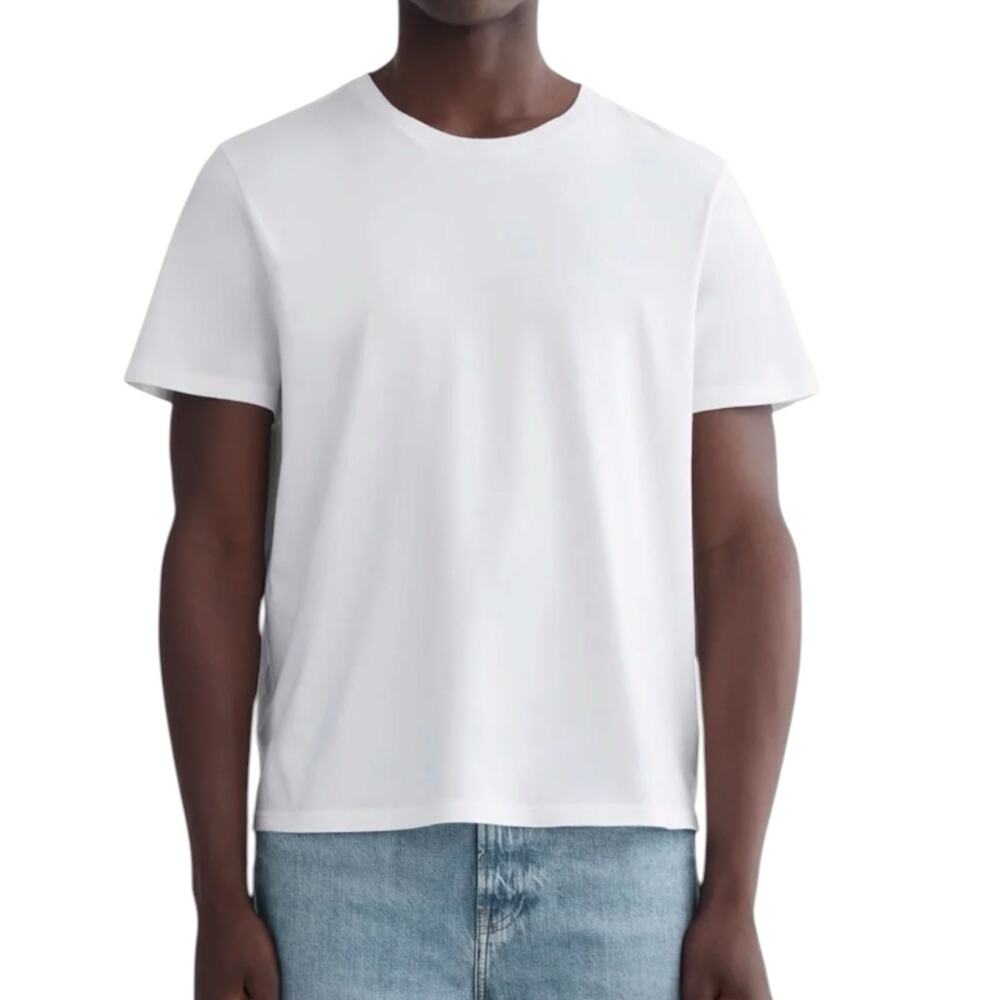 NWD Everlane Uniform Essential Organic Cotton Crew Short Sleeve White Tee Large